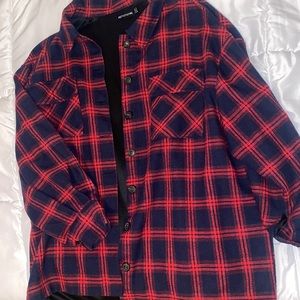 Oversized check jacket